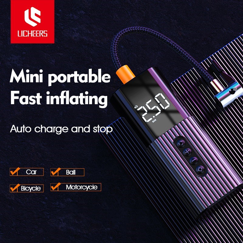 Mini Car Air Pump Compressor Digital Wired Car Tyre Inflatab