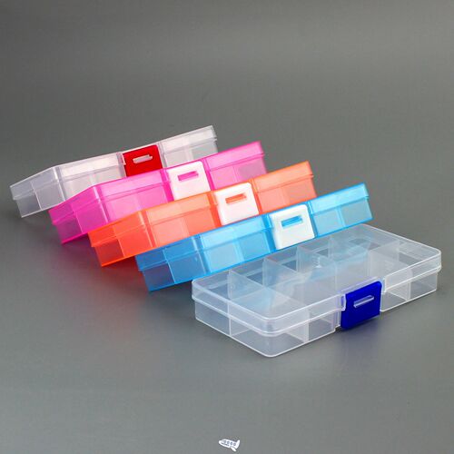 10 Slots Cells Colorful Portable Jewelry Tool Storage Box Co