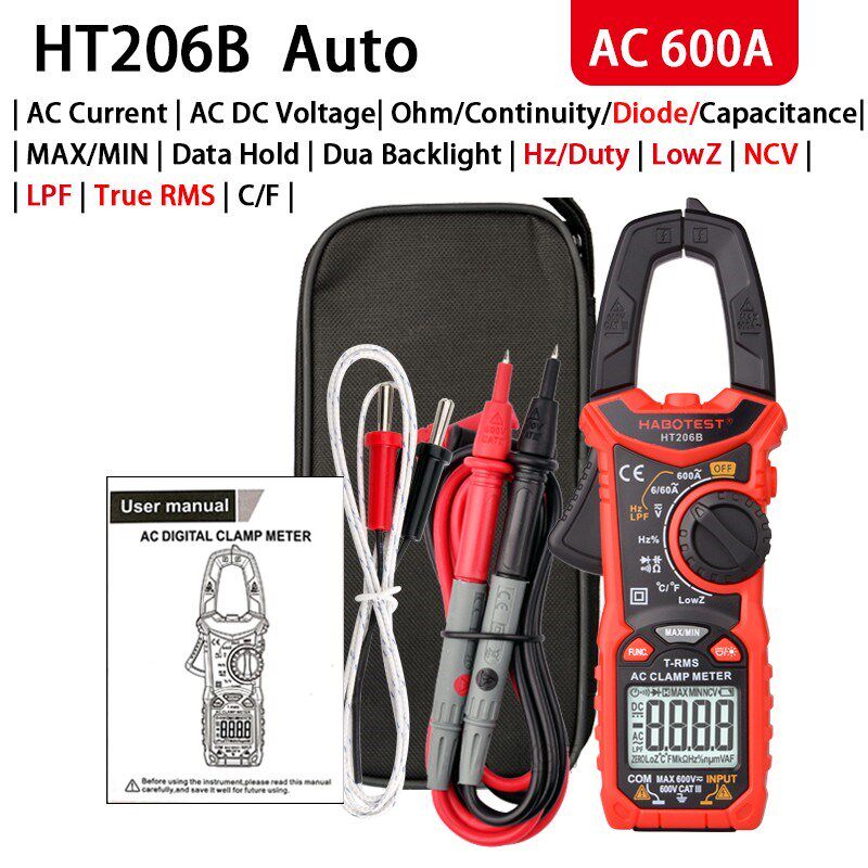 Pliers Ammeter AC DC Digital Clamp Meter NCV Amperometric Cl