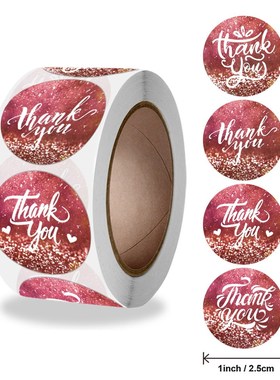 Thank You Stickers Seal Labels 50-500pcs 1inch Red Paper Dec