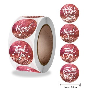 Thank You Stickers Seal Labels 50-500pcs 1inch Red Paper Dec