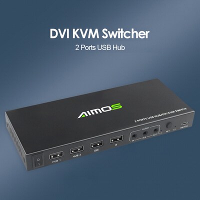 SB HB DVI KVM Switch Adapter 2 in 1 Out SB 2.0 Selector for