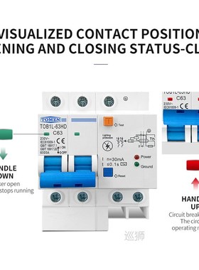 Residual current circuit breaker Main switch with surge prot