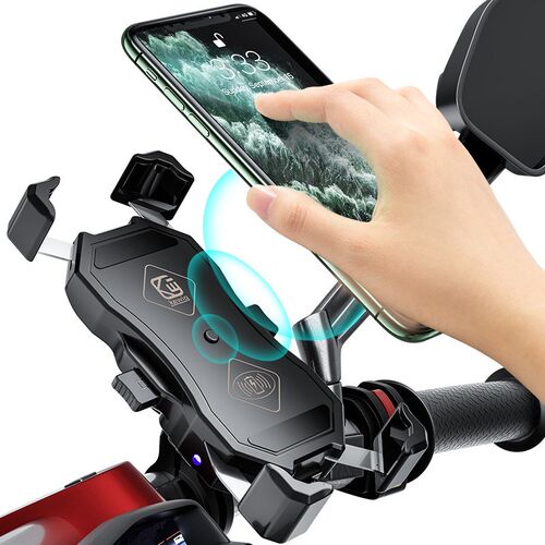 Motorcycle Phone Holder 15W Wireless Smart Charger QC3.0 Wir