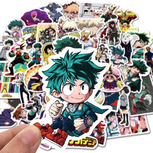 50pcs My Hero Academia Suitcase Stickers Laptop Skateboard