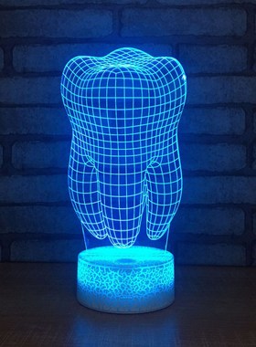 New Tooth 3d Lamp Led Energy Saving Colorful Table Moderne D