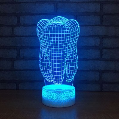 New Tooth 3d Lamp Led Energy Saving Colorful Table Moderne D