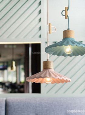 Modern Color Cement Log Pendant Lights LED Industrial Lamp B