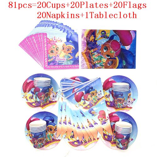 Shimmer and Shine Kids Girl Happy Birthday Party Supplies B