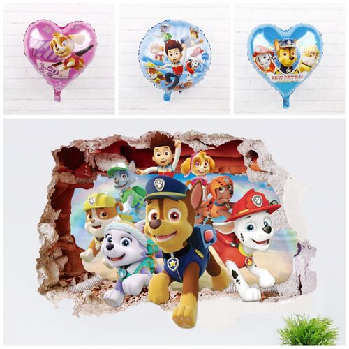 Hot 3D Paw Patrol Wall Stickers  Happy Birthday Decoration