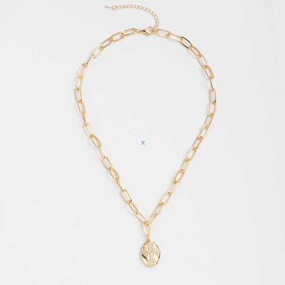 Punk Chunky Chains Geometric Pendant Necklace Round Star Cho