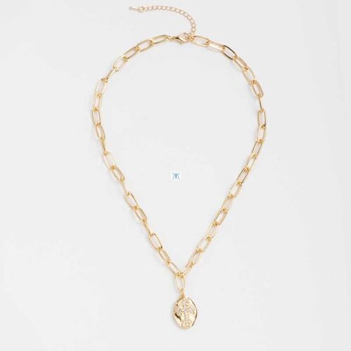 Punk Chunky Chains Geometric Pendant Necklace Round Star Cho