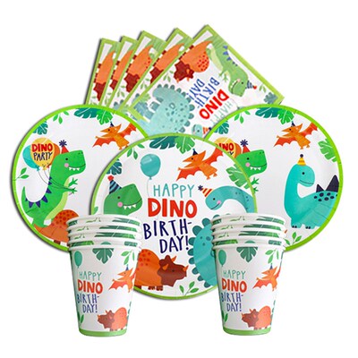 Dinosaur Party Disposable Tableware Dino Roar One 1st Birthd