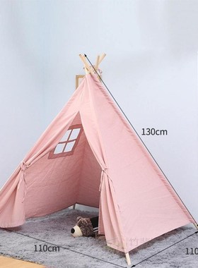 1.35m Large Unbleached Canvas House Tipi Tent Portable Kids