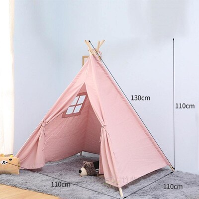1.35m Large Unbleached Canvas House Tipi Tent Portable Kids