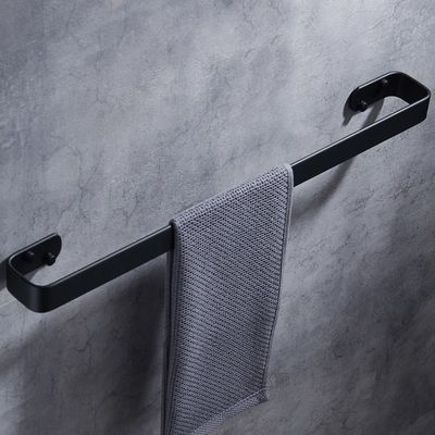 Towel Bar Black Space Aluminum Wall Mounted Single Washroom