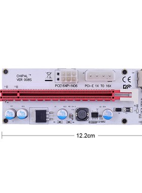 CHIPAL 5pcs VER008S 60cm PCI-E Riser Card 008S PCIe 1x 16x A