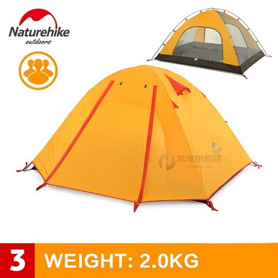 3-4 Person Camping Tent Double Layers Aluminum Rod 3 Season