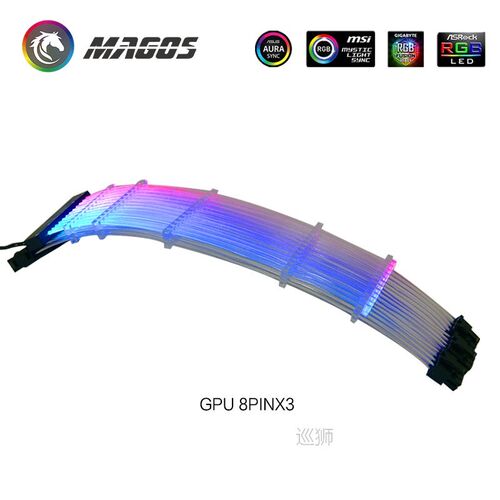 PC Case PSU Extension RGB Cable, ATX 24Pin + PCI-E GPU 8PinX