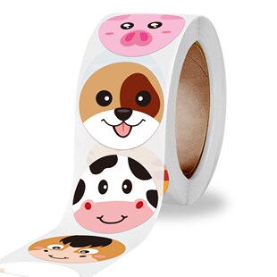 50-500pcs Cute Cartoon Animals Sticker for Kids Encourage Se