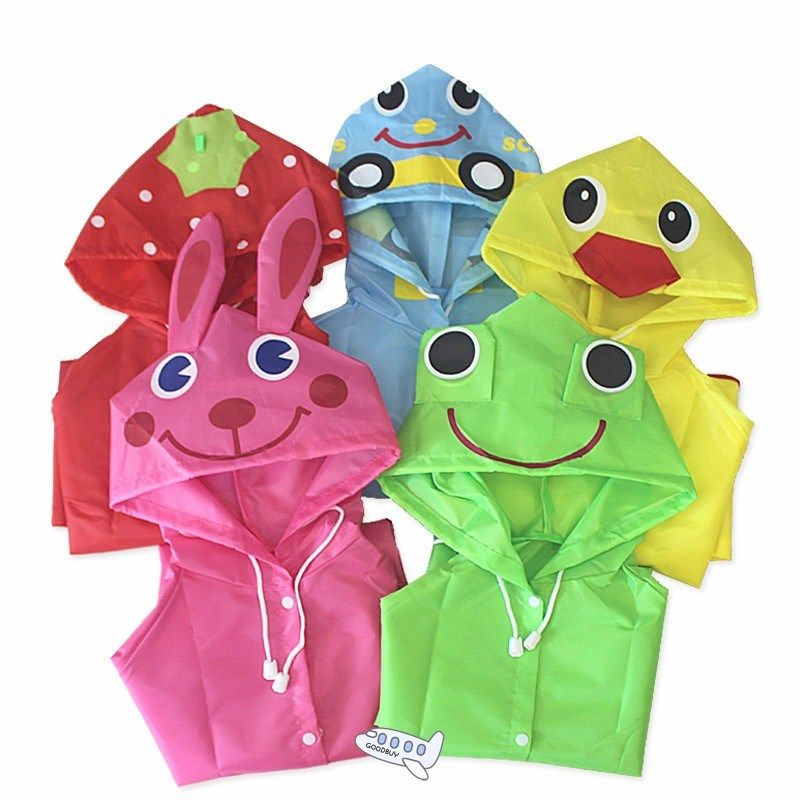 1pc cartoon animal style waterproof kids raincoat for childr