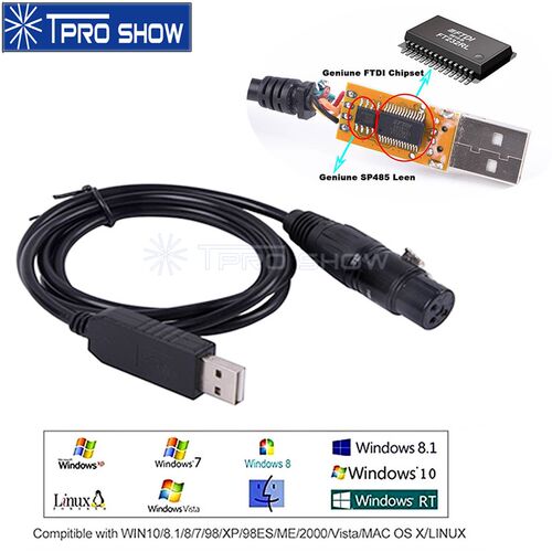 1Meter DMX To USB Converter Interface Adapter Cable Stage Li