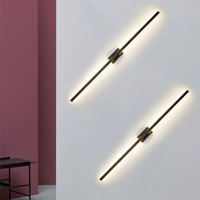 Nordic Black Led Wall Sconce Lamp Modern Mirror Light Fixtur