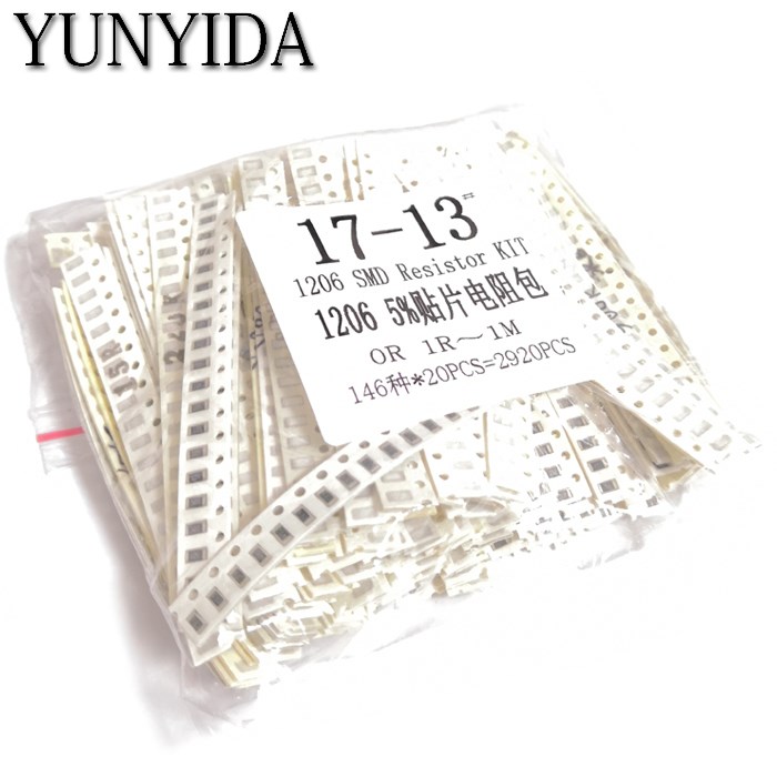1206 SMD Resistor KIT  DIY kit ,0R，1R~1M  146ValuesX20pcs=2