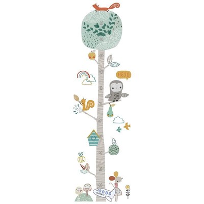 DIY Forest Animal Trees Height Wall Sticker Decor Nordic Mod