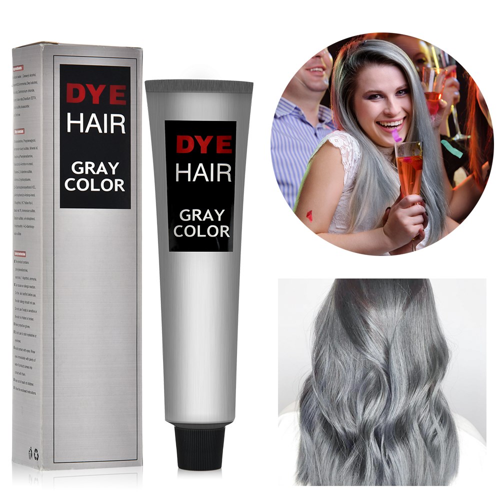 Gray Hair Dye Cream Punk Style Nature Permanent Light Grey S