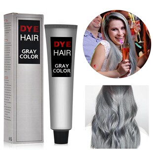 Gray Hair Dye Cream Punk Style Nature Permanent Light Grey S