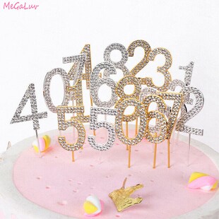 Numbers Rhinestone Cake Toppers Shining Birthday Number Cake