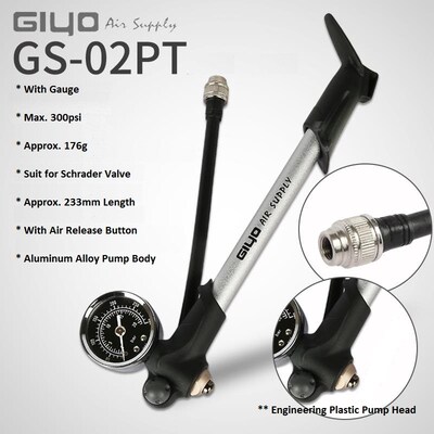 Giyo 300psi MTB Shock Fork Pump Schrader Valve Bicycle Tire