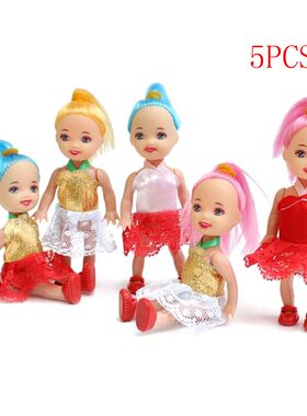 5Pcs/set Mini Fashion Dolls Toys For Girl BarbieDolls Super