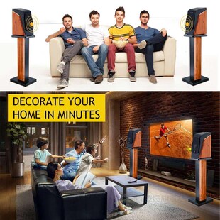 2pcs Wood Grain Speaker Stand HIFI Surround Sound Speaker Di