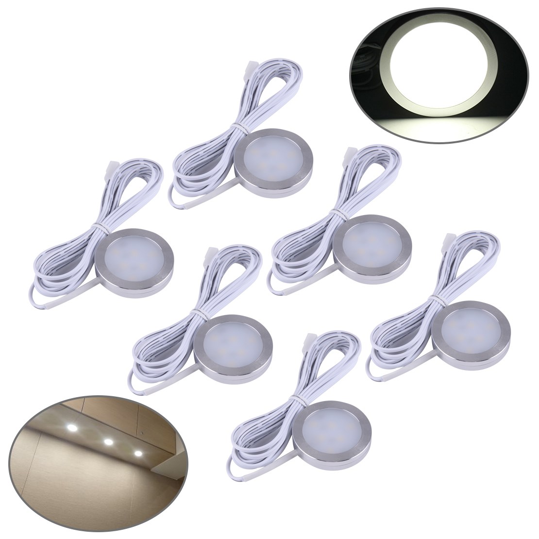 6pcs Motorhome 12V 1.2W Interior White LED Spot Light Alumin