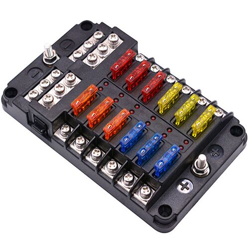 12V 32V Plastic Cover Fuse Box Holder M5 Stud With LED Indic