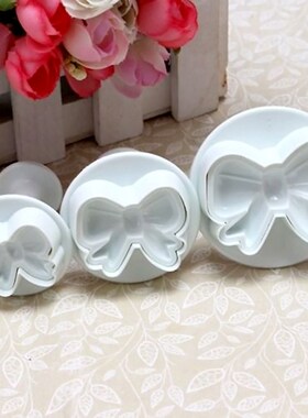 3pcs  Cake Cookies Cutter Bow Knot Flower Plunger Sugarcraft