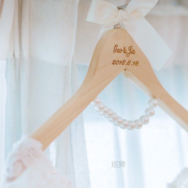 custom wedding hanger with date, bridal hanger, personalized