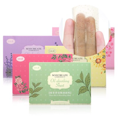 200pcs/2box Face Oily Skin Blotting Paper Green Matcha Matt
