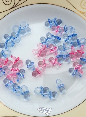 50pcs/set Transparent Diamond Cut Pacifiers Bead Baby Shower