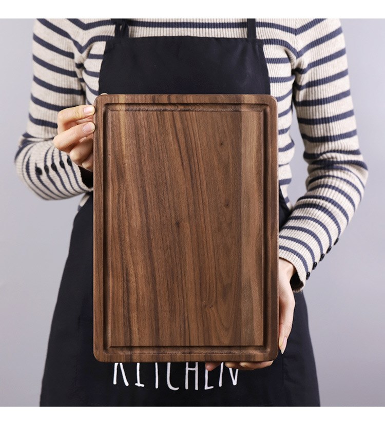 Black walnut Rectangle pizza chopping board with handle Soli