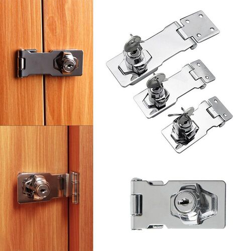 1 Set Locking Hasp Staple with Keys Cupboard Garage Lock Car