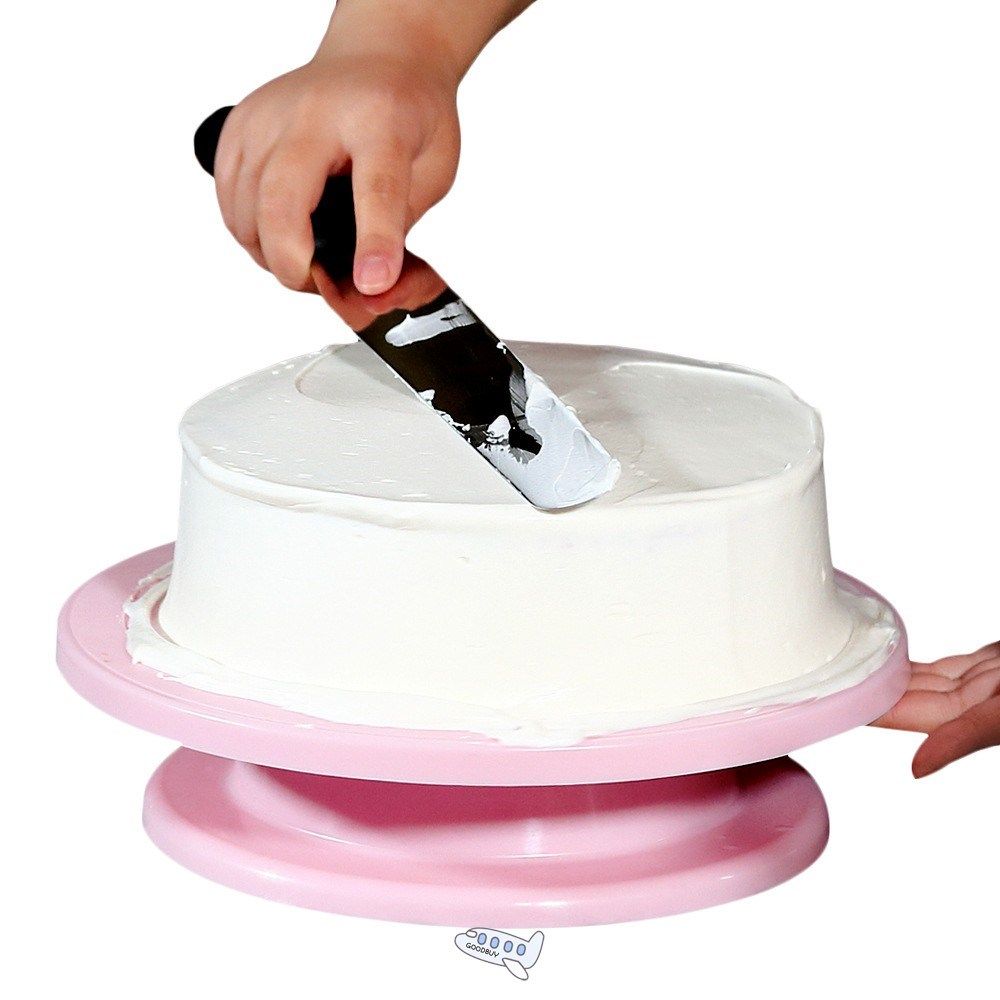 Plastic Cake Plate Turntable Rotating Anti-skid Round Cake S