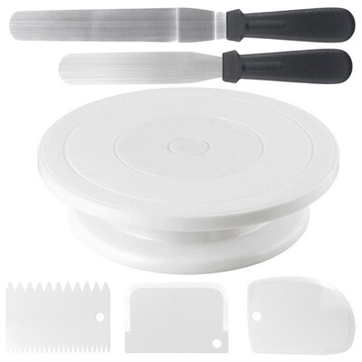 Plastic Cake Turntable Rotating Plastic Dough Knife Cake Dec