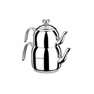 Stainless Steel Turkish Teapot Double Kettle Family Size Tea