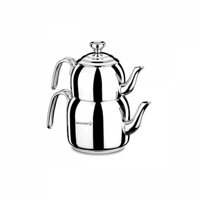 Stainless Steel Turkish Teapot Double Kettle Family Size Tea