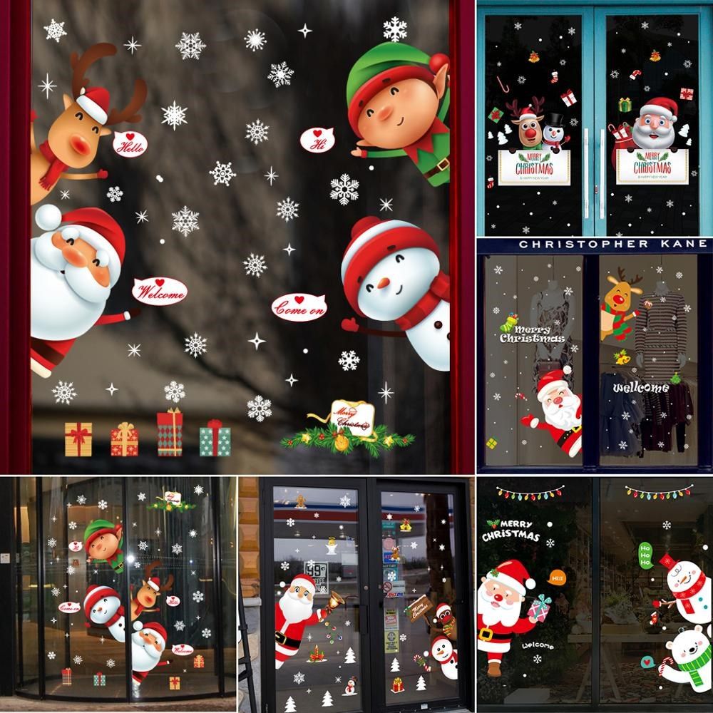 christmas wall stickers window festival decals santa claus s