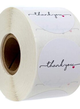 50-500pcs Round White paper label sticker thank you sticker