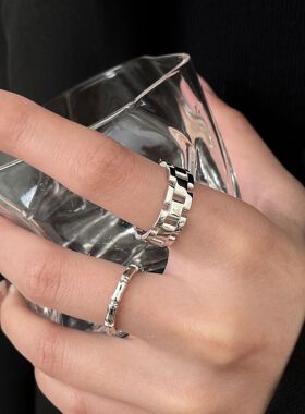 英国设计师cherry kitty银瑞泰s925通体银开口表带戒指女ins